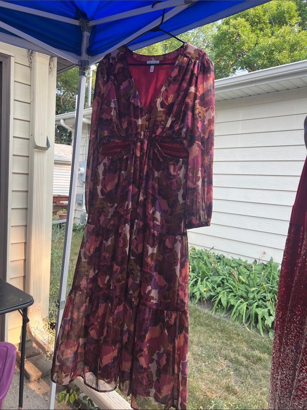 sofia by sofia vergara Burgundy Floral Maxi Dress